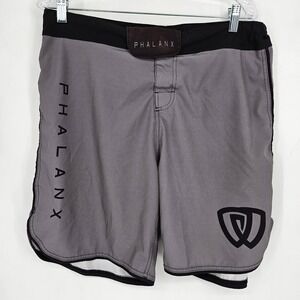 Phalanx Fight Shorts Mens 34 MMA Wrestle Board Shorts Gray Grappling BJJ